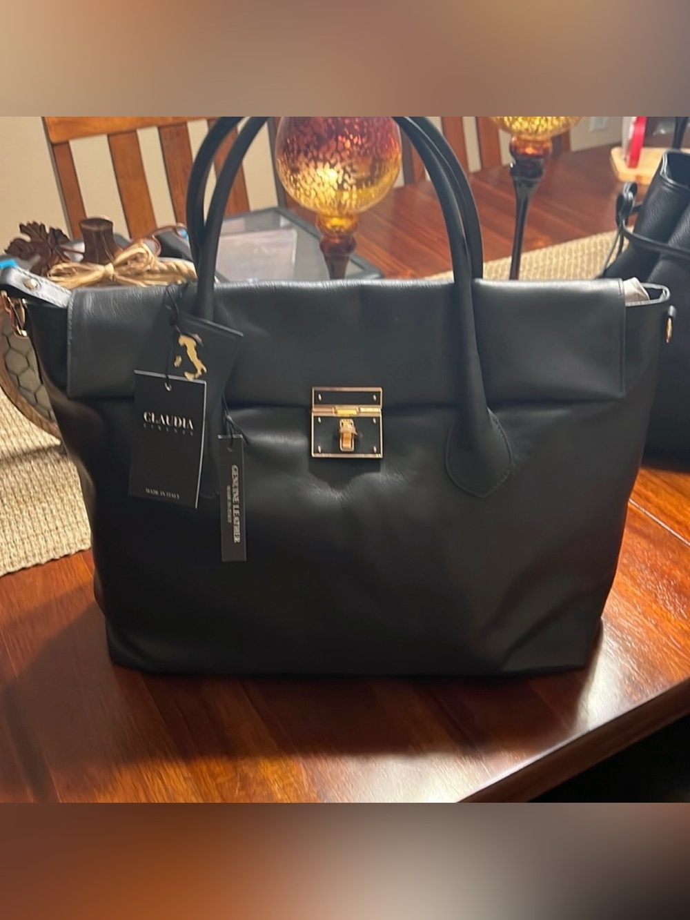 Claudia Firenze Made in Italy Black Soft Leather Bag NWT